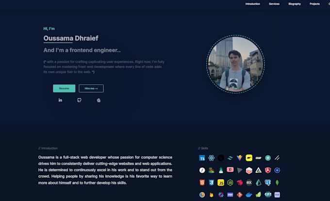create a modern and unique portfolio website