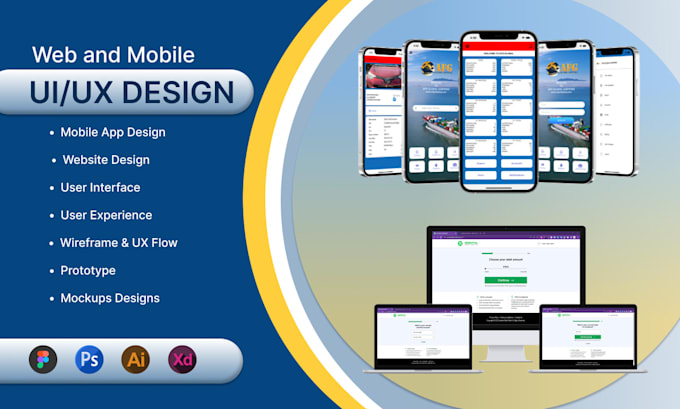 Do ui ux for dashboard, saas, web and mobile app using figma by ...