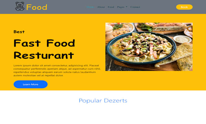 new fast food restaurant website design