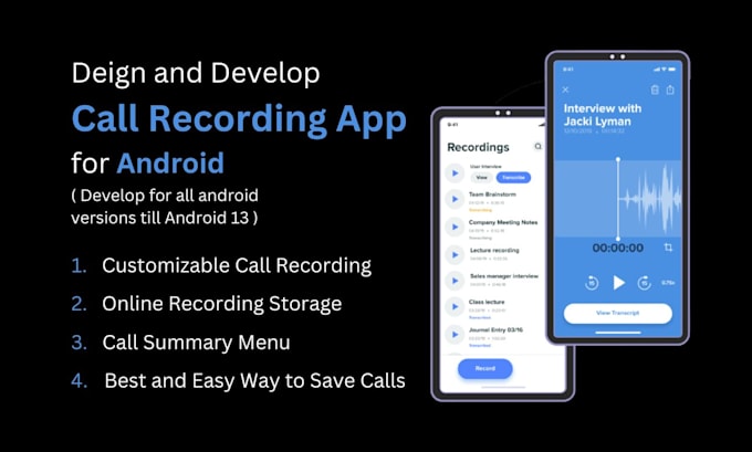 design and develop automatic call recording app