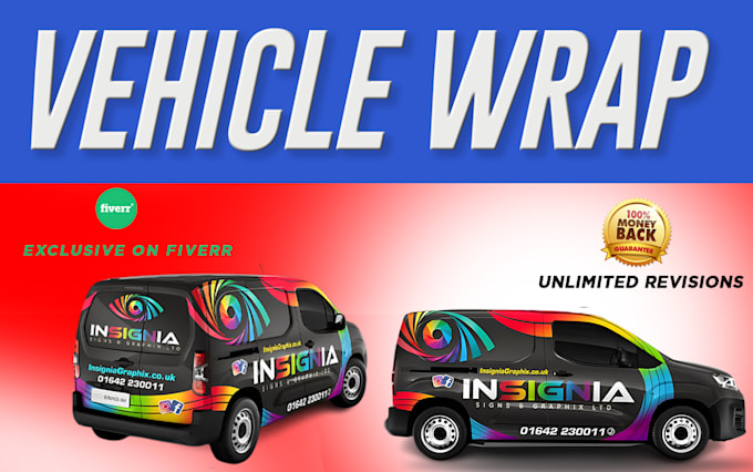 make creative vehicle  wrap design for van truck car food truck cart racing car