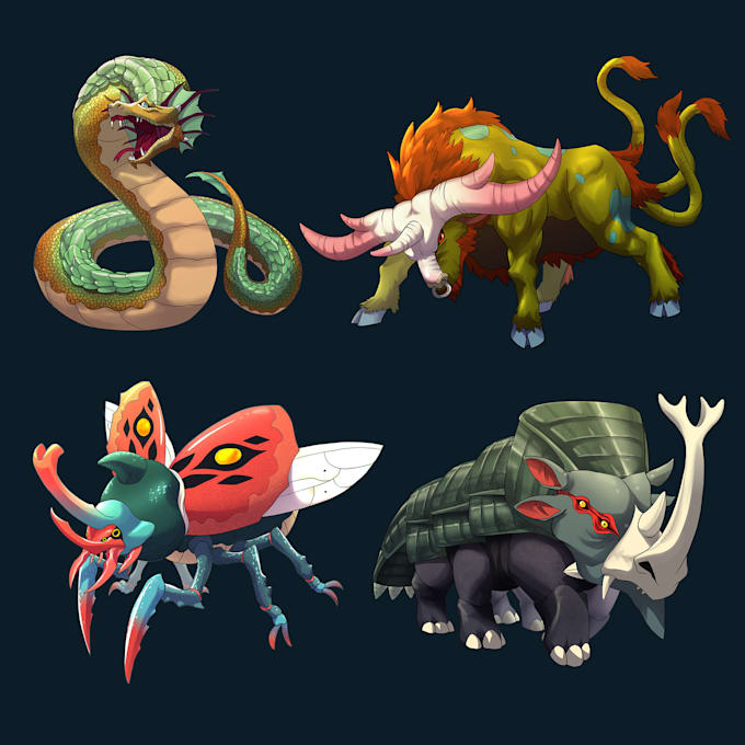 draw creature monster fantasy in high quality
