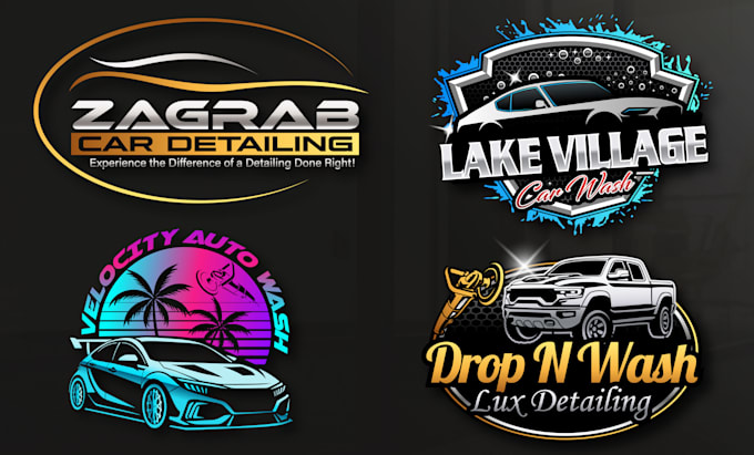 make auto detailing and car wash logo