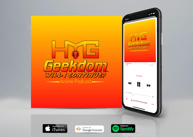 professional podcast logo design with cover art