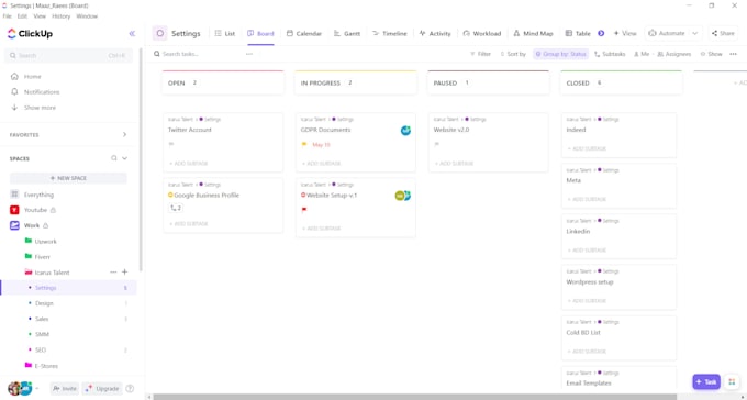 setup manage and optimize your clickup workflow