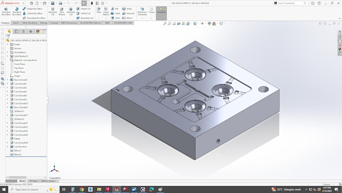 create technical drawing and 3d model