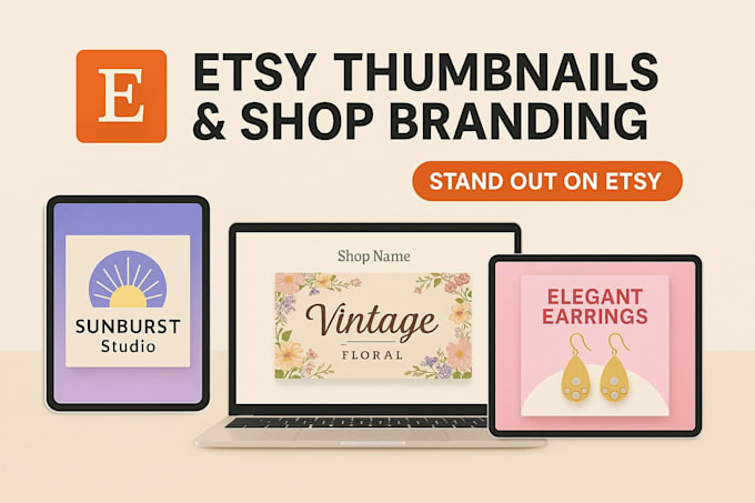manage and design professional etsy thumbnails and listings