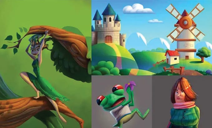 design premium fairytale character art with commercial use
