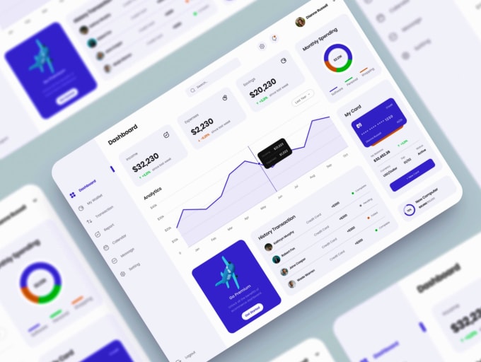Design admin panel dashboard and professional web app ui ux in figma by ...