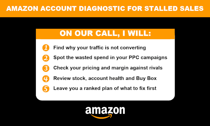 be your amazon consultant and find what is blocking your sales
