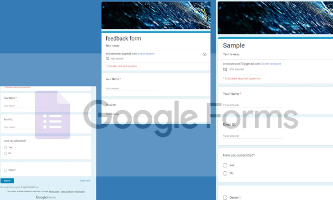 Create Professional Google Forms Survey Forms And Feedback Forms By Create Professional Google Forms Survey Forms And Feedback Forms By