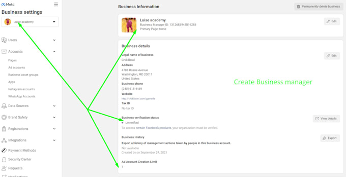 create and fix facebook business manager  ads account