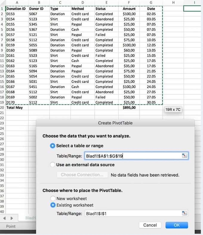Do excel graphs, pivot tables, macros and data visualization by