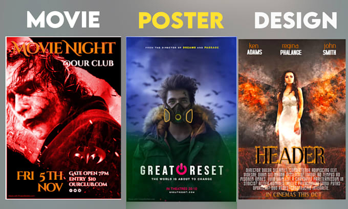create action packed movie poster, film poster design