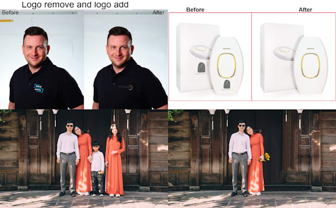 add or remove persons, objects, text, logo, edit photo using photoshop