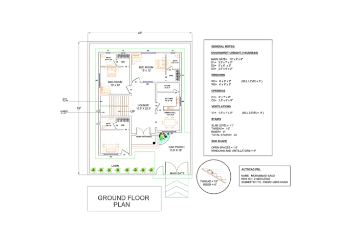 draw architectural house plan using cad for city submission