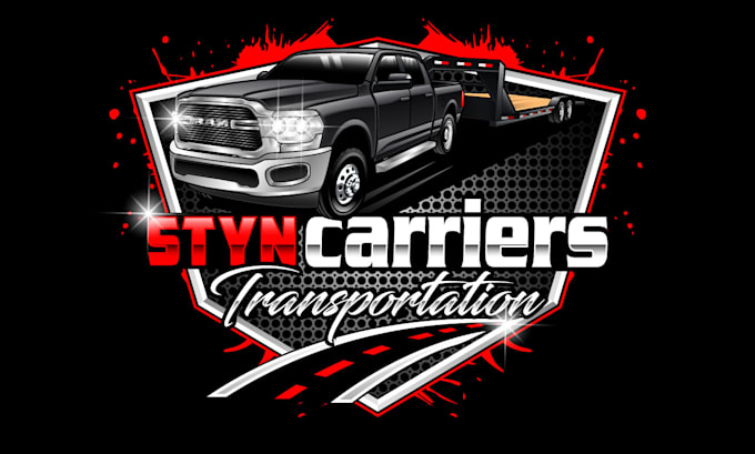 design trucking business, towing, transport, truck logo