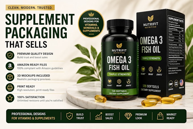 design supplement label and packaging for amazon products