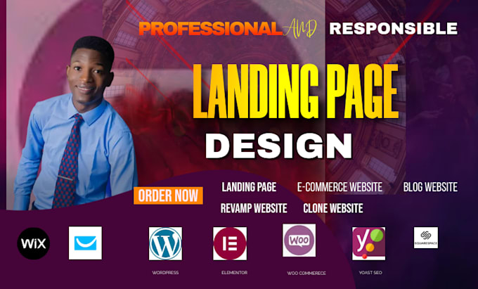do wordpress landing page, getresponse landing page, mailchimp, webflow, wix