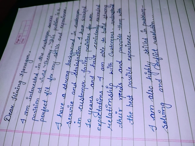handwrite notes and letters