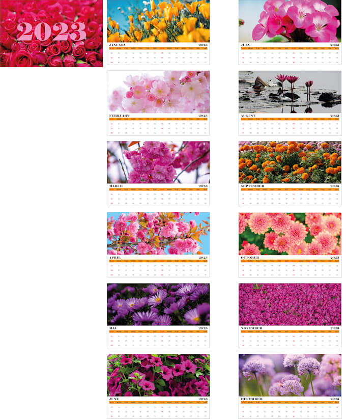 Do graphic design all types of calendars flyers visiting cards by