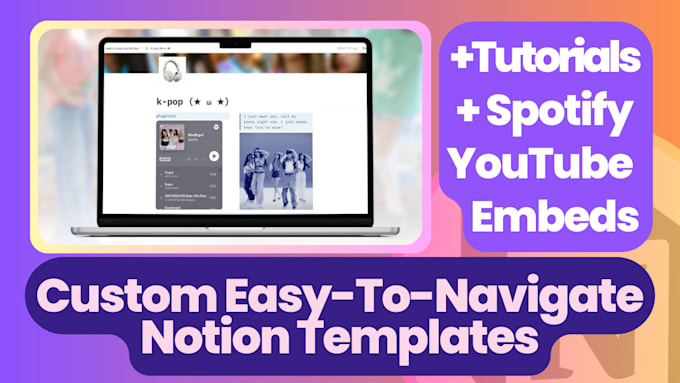 Create affordable custom kpop notion template by Eden mcleod Fiverr
