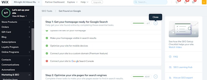 optimize wix, squarespace, webflow website for 1st ranking