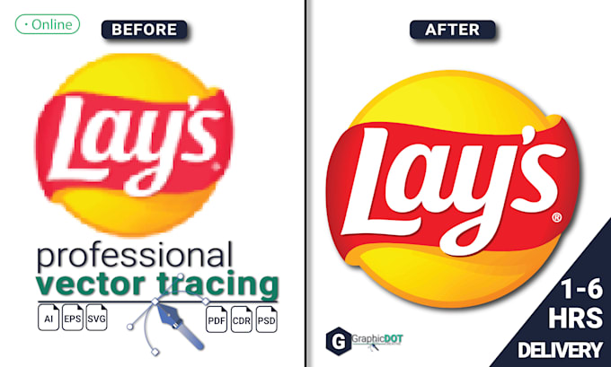 perfectly trace logo or raster to vector tracing