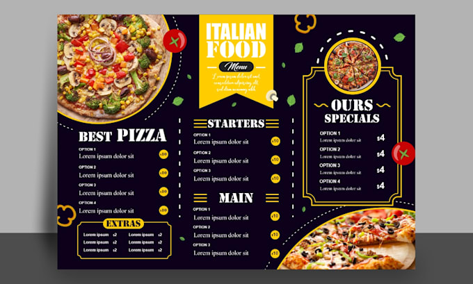do stunning flyers and menu designs for your business