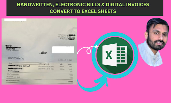 convert PDF invoice, bank statement, handwritten bill to excel