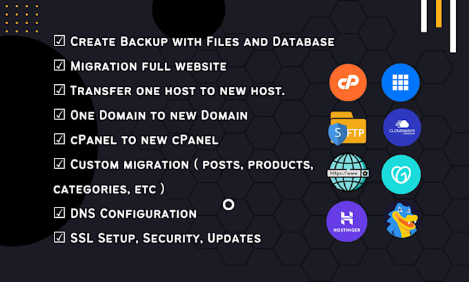 migrate wordpress website, backup, move, transfer to new host or domain