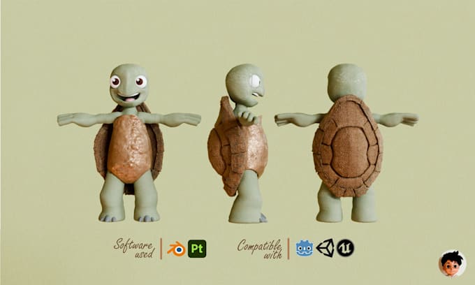 do stylized 3d character modeling for game animation and VR