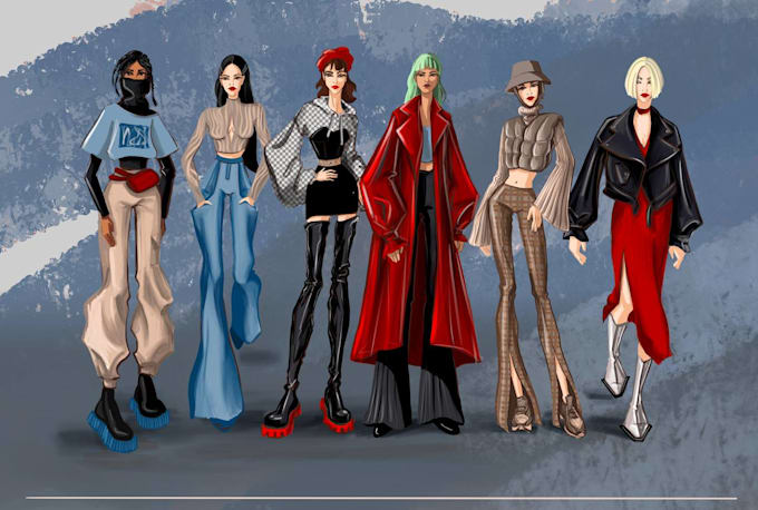 Draw an illustration of your fashion collection by Artveron | Fiverr
