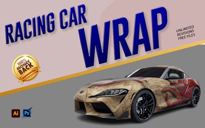 do racing car wrap design, racing car wrap, car wrap design, vehicle wrap design