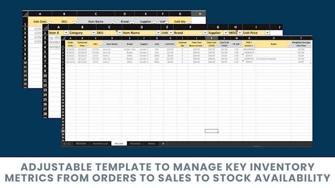 provide ready to use inventory management excel template
