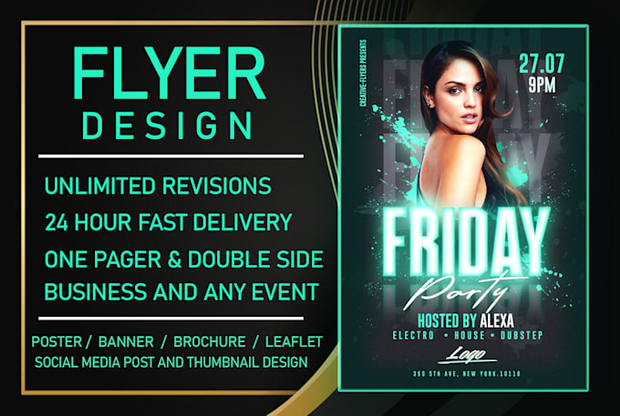 design business flyer,  event flyer ,party flyer and one pager