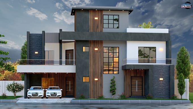 create modern villa design of your choice