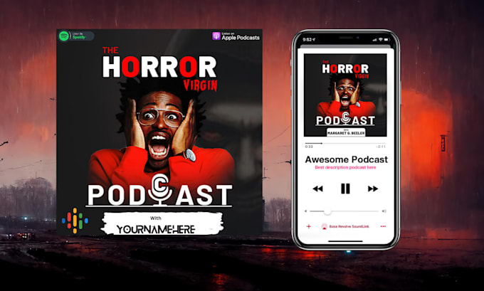 design stunning, unique podcast cover art and itunes , spotify podcast artwork