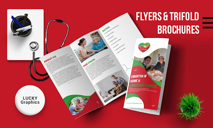 design professional healthcare home care medical business flyer or brochure