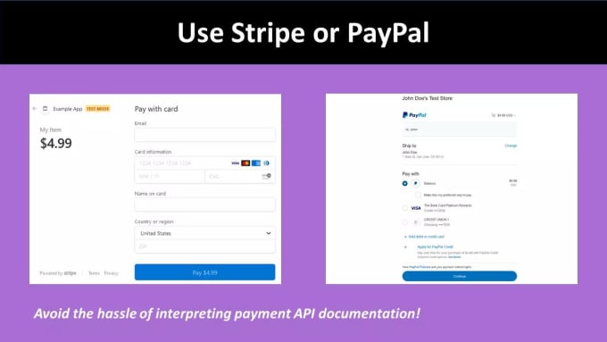do steam stripe and paypal integration in unity games