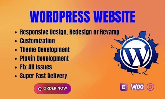 design, redesign, or develop a professional wordpress website using elementor