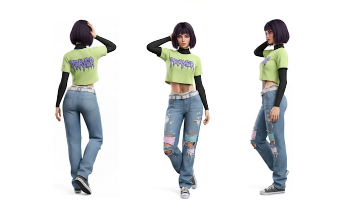 create a 3d character model for game, 3d print, 3d animation