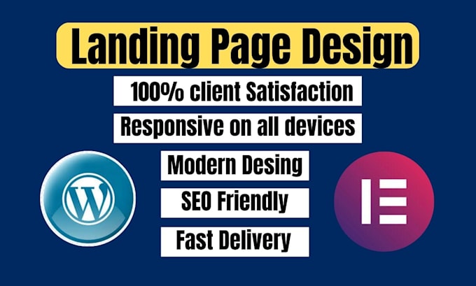 design wordpress landing page elementor pro or divi theme landing page
