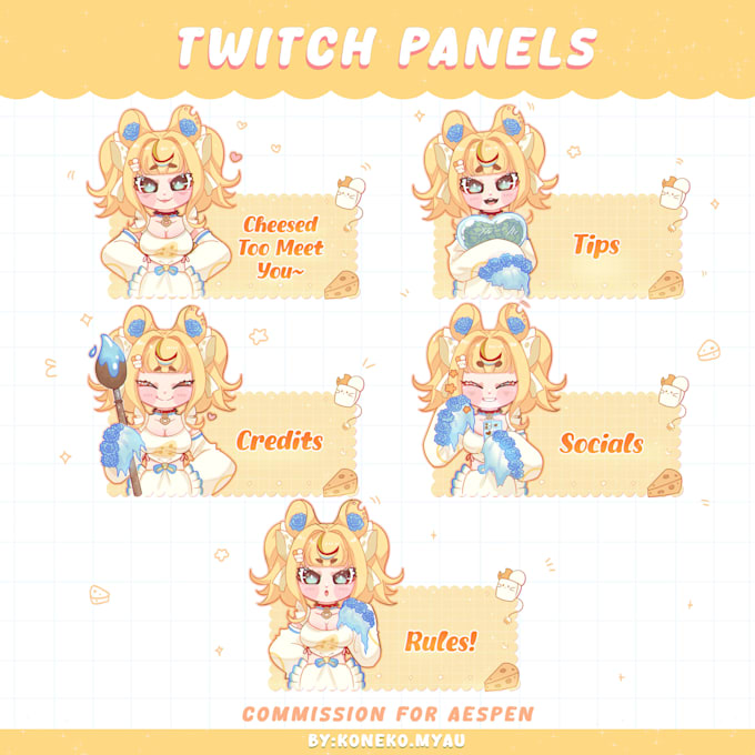 do cute panels for twitch