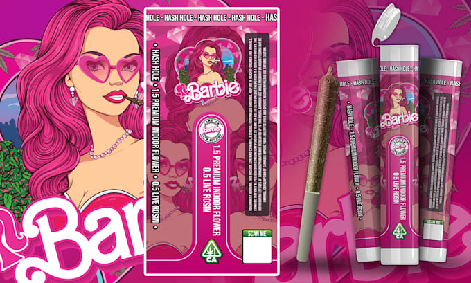 do stunning label design for pre roll,drink,jar or mylar bag