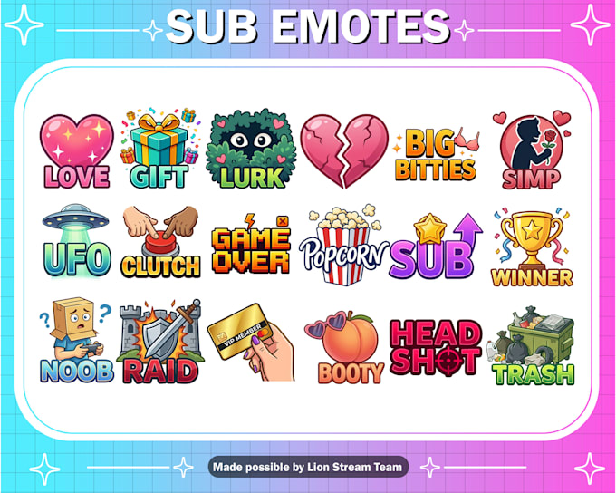 make text emotes, or text sub badges for twitch, kick, discord