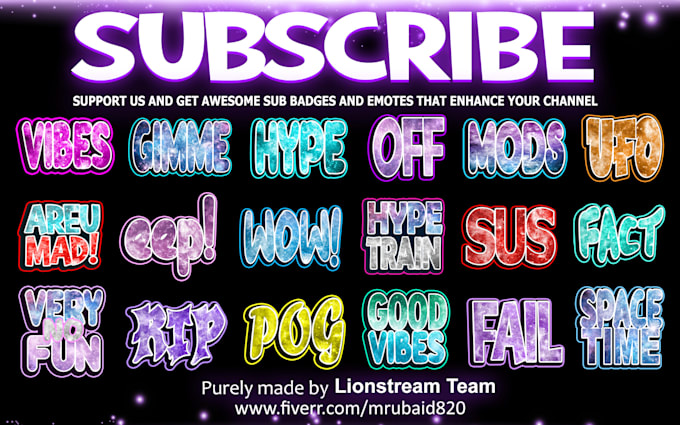 make text emotes or text sub badges for twitch