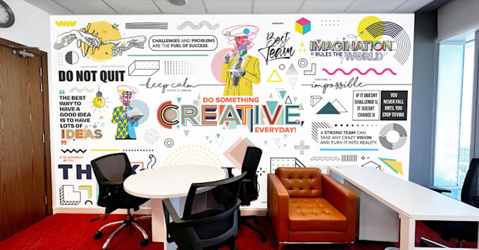 create gym wall art, mural, doodle, decal, and graffiti for your home or office