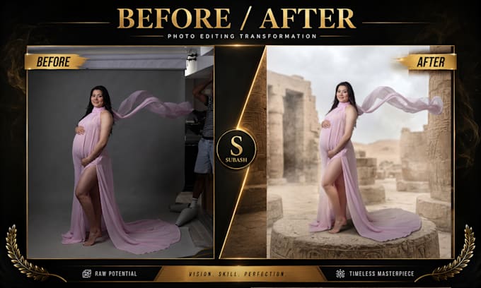 do high end maternity photo background replacement