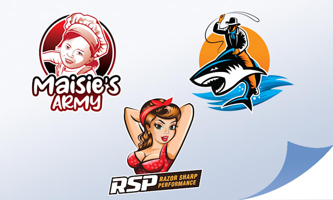 do mascot, cartoon and illustrative logo